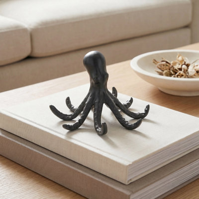 Tidal Reach Decorative Black Octopus Sculpture (4.5-inch)