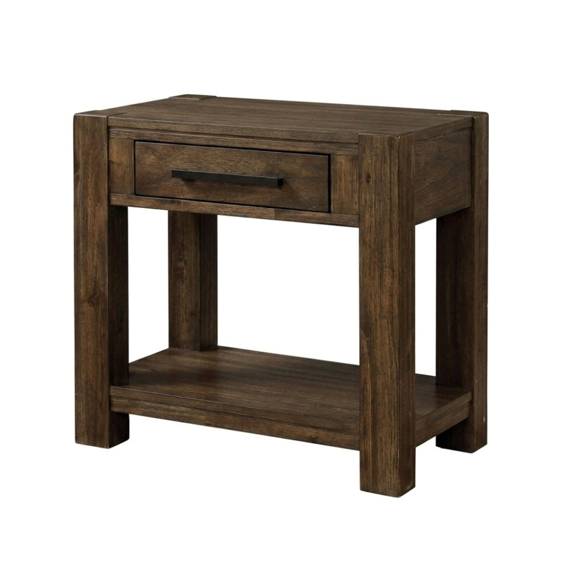 Vurakyat Dark Walnut 1 Drawer With Shelf 24In. W Nightstand