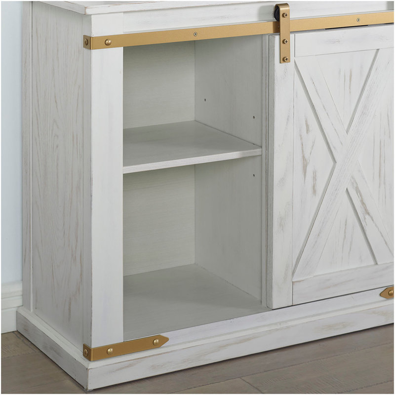 Table de salon de style rustique blanc antique 1 pièce