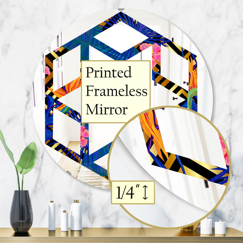 Miroir mural sans cadre abstrait, H 31,5 po x l po