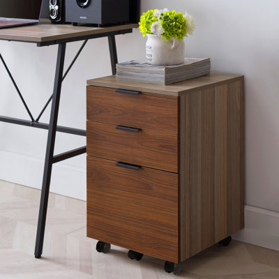 Gosser Home File Cabinet with Wheels - 3-Drawer Mobile Vertical Storage