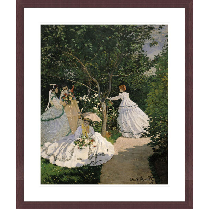 «Women in the Garden» par Claude Monet, impression giclée encadrée, H 27,86 po x l 23,5 po