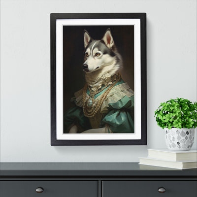 Husky Rococo - Single Picture Frame Print on Wood