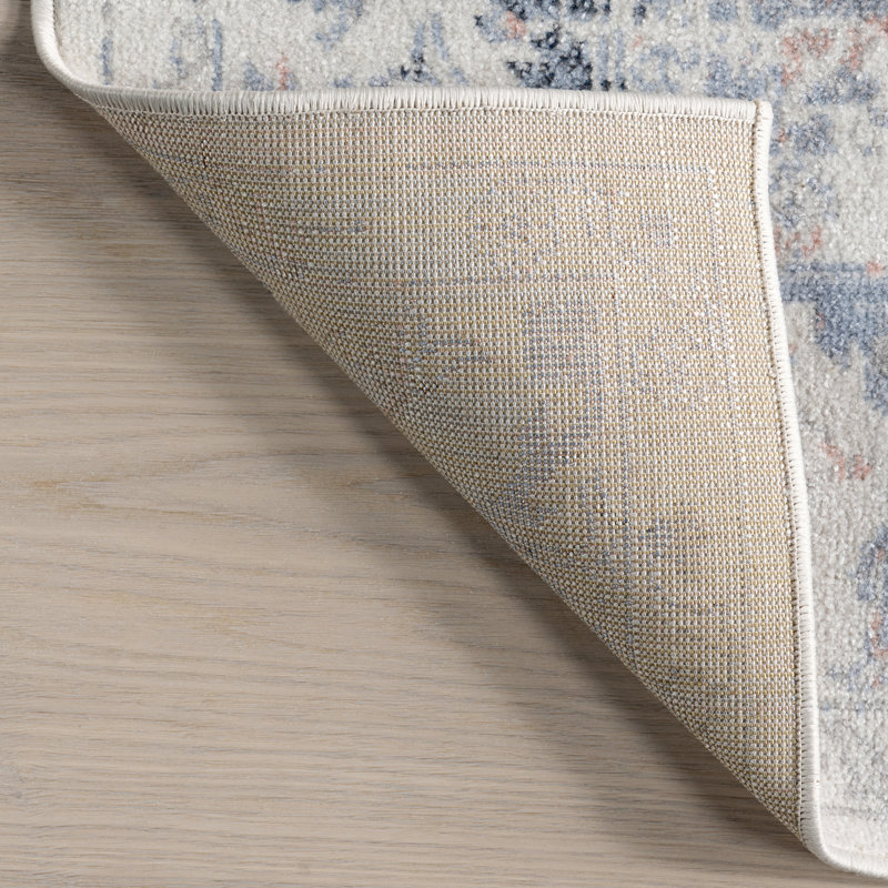 Everlee SpinClean Faded Persian Machine Washable Area Rug, Rectangle 6'7" x 9'