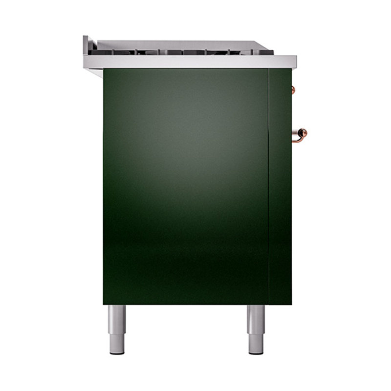 ILVE Nostalgie II Noblesse 60 po à 2 brûleurs, plaque chauffante, plaque de cuisson française, Vert émeraude / cuivre