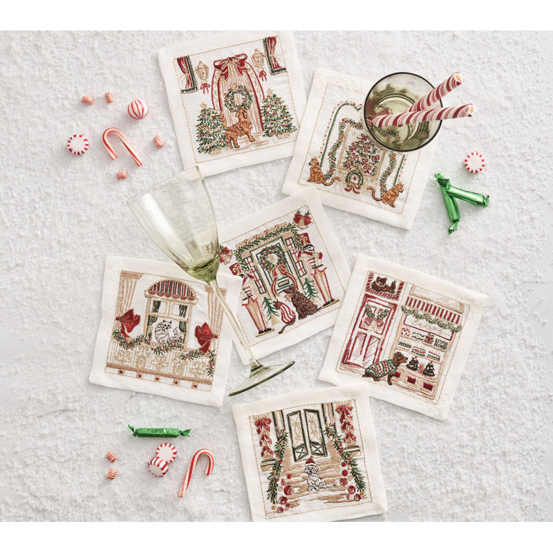 Holiday Paws 6-Piece Cocktail Napkin Set