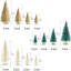 24 pièces de sapins de Noël en forme de bouteille avec base en bois, arbres de village de Noël pour les décorations de Noël de table