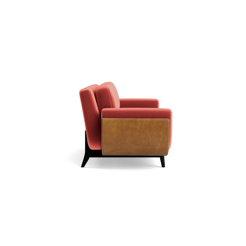 Regatta 100 Sofa, Performance Velvet - Sienna/Bedford - Saddle, Black