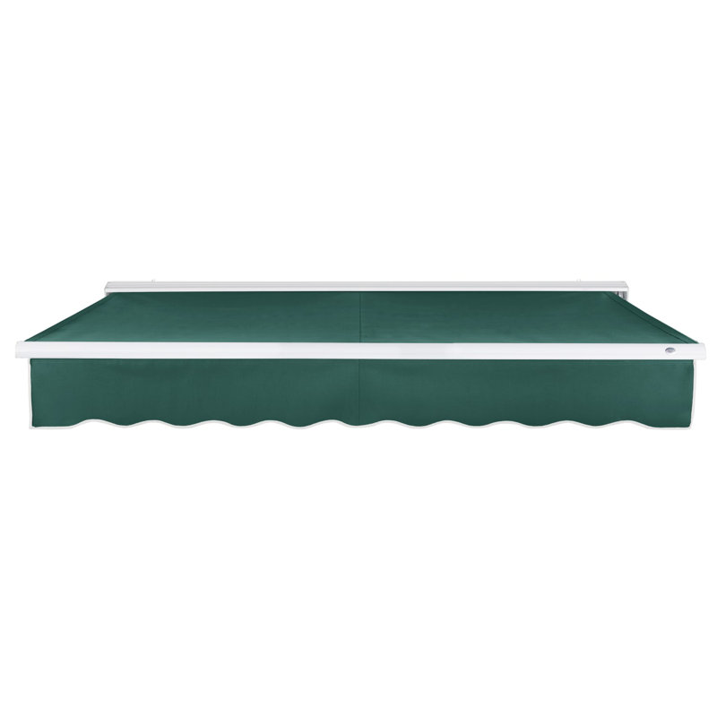 Awntech Destin Patio Retractable Awning with Protective Hood, 10' W x 8' D, Forest, Left Motor