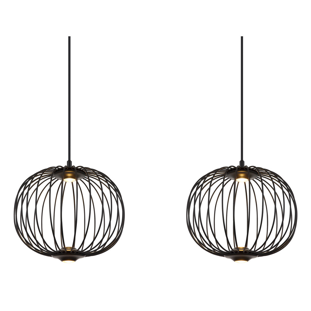 Black metal pendant light, 1x LED