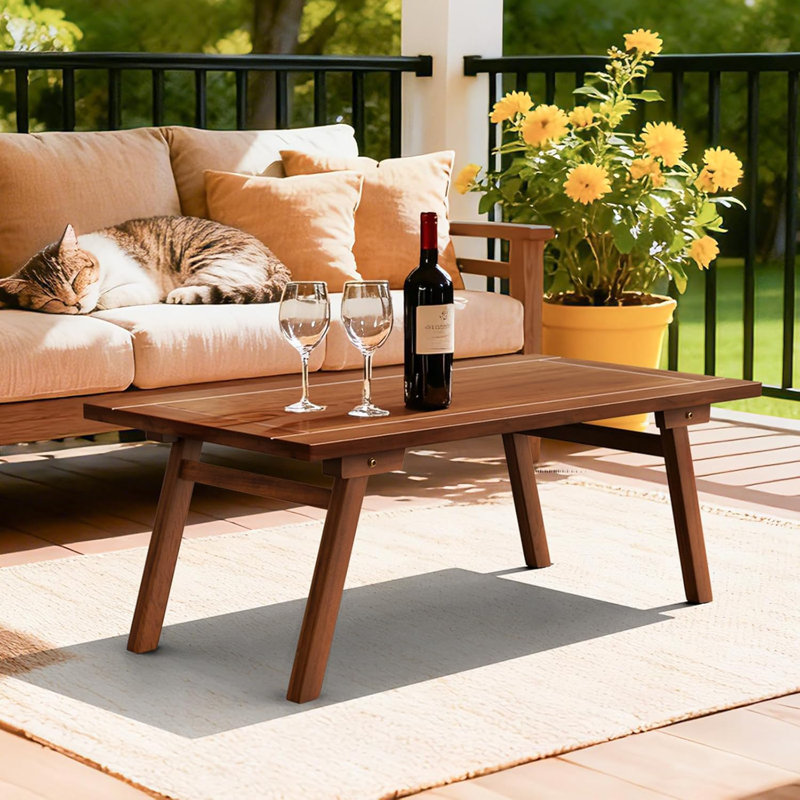Table basse rectangulaire pliante en bois