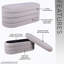 Banc avec rangement en velours taupe