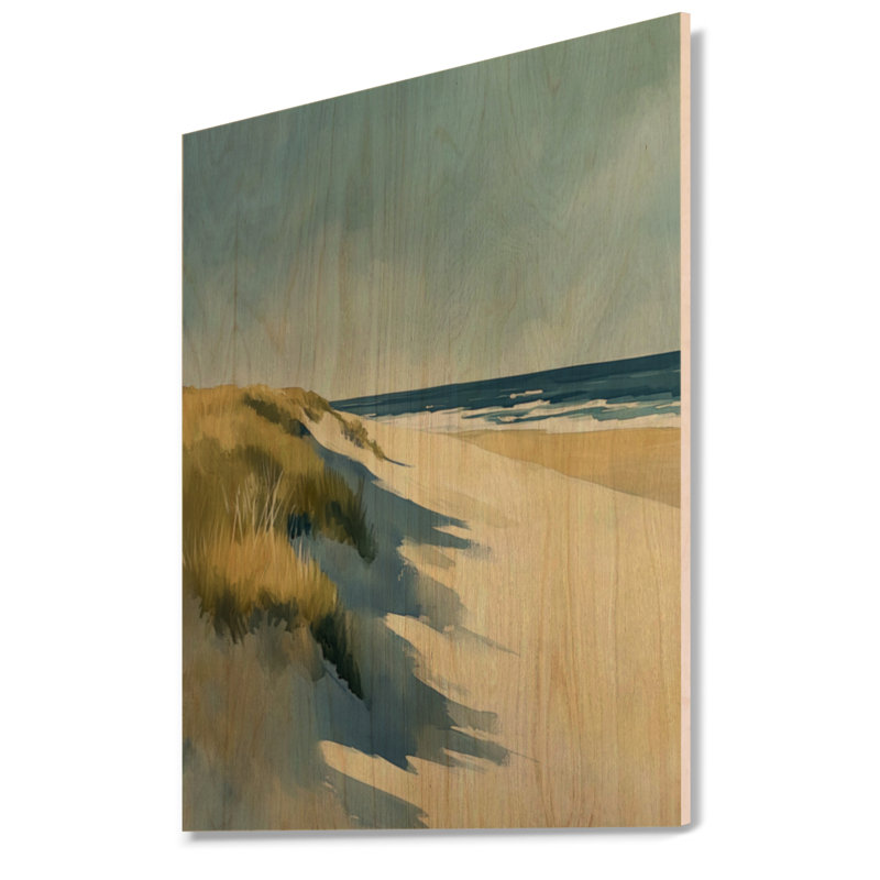 Geib II - Décoration murale Dunes de sable bleu, imprimée sur bois, H 32 po x l 24 po, Rectangulaire