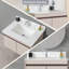 Comptoir de meuble-lavabo en marbre 31 po, comptoir blanc avec trous de robinet pré-percés, comptoir de salle de bain avec lavabo central rectangulaire encastré et dosseret de 4 po de hauteur, Bianco Carrara Venato-108674939