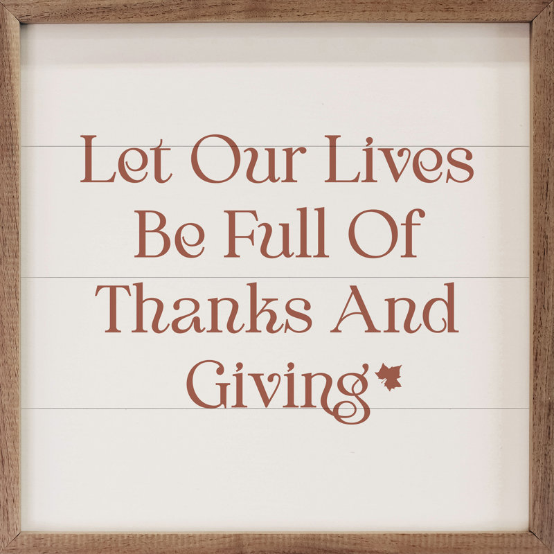 «Thanks And Giving Leaf White» sur bois, H 4 po x l 4 po