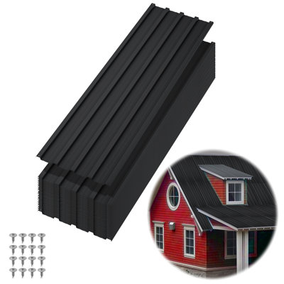 20-Pack Galvanized Steel Corrugated Metal Roofing Panels for Carports, Patios & Outdoor Gardens, Heavy-Duty Roofing Kit
