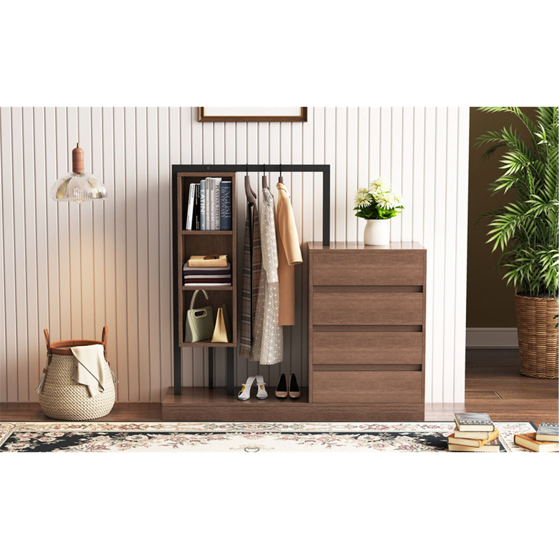 Versatile Wardrobe With Ample Storage And Stylish Design For Organized Living Spaces, Espresso