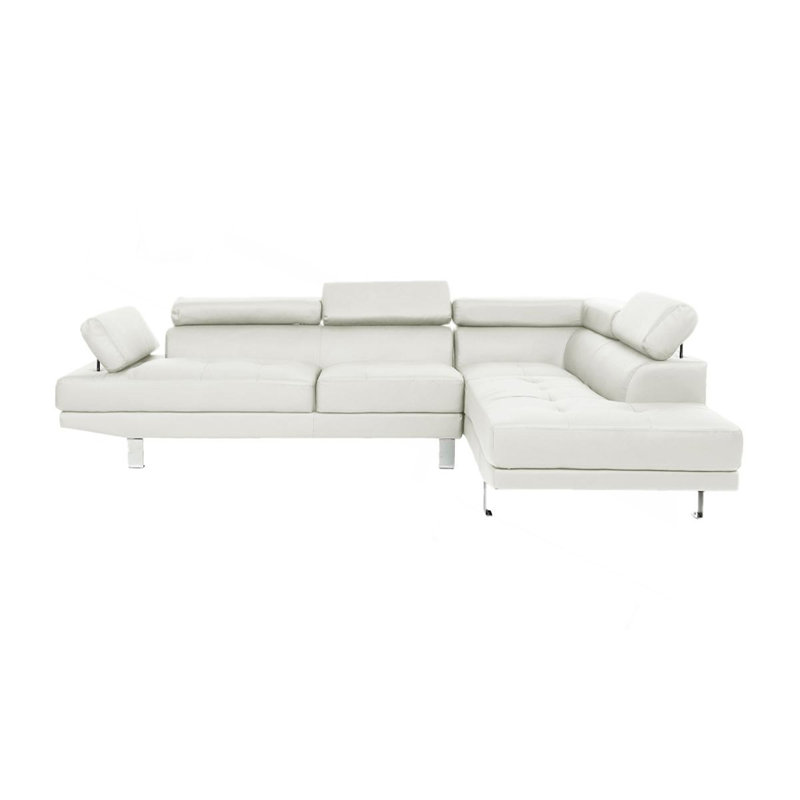 Canapé modulaire en similicuir blanc