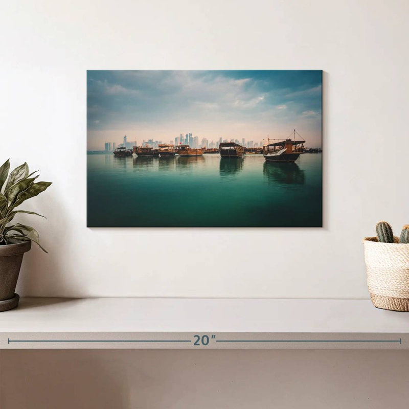 Mehar, corniche de Dhang, bateaux de boutre, H 8 po x l 12 po