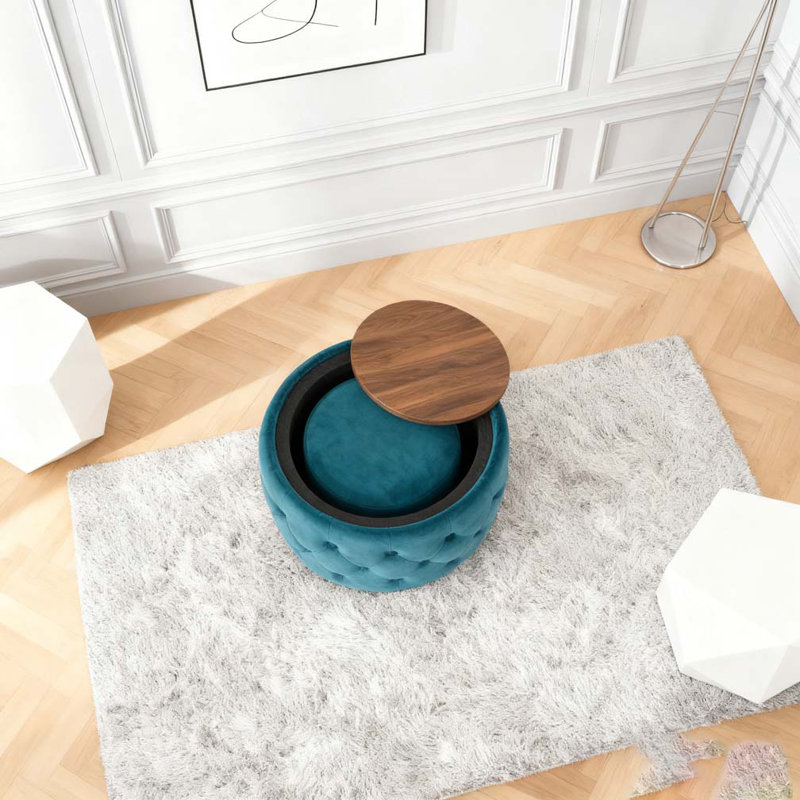 Nesting Storage Ottomans of 2, Blue