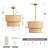 18 in 5-Light Boho Farmhouse Height Adjustable Pendant Light with Double-layer Natural Woven Linen Shade-1612128133