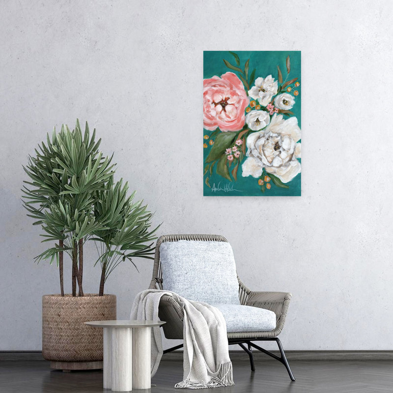 Art et fleurs de pivoines printanières, H 24 po x l 16 po