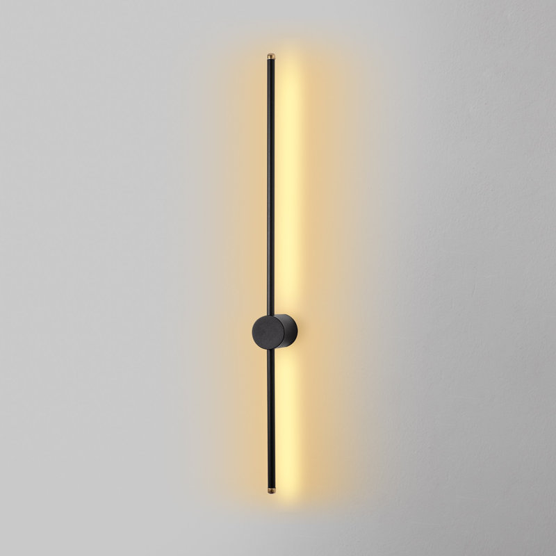 Lampe murale moderne noire, 35,8 x 3,9 x 2,8 pouces | Corps et plaque de base en métal durable, indice de protection IP20 | SMD DEL 13 W 3 000 K | Design industriel élégant pour le salon, la chambre à coucher et le bureau | Élégant éclairage de couleur unie