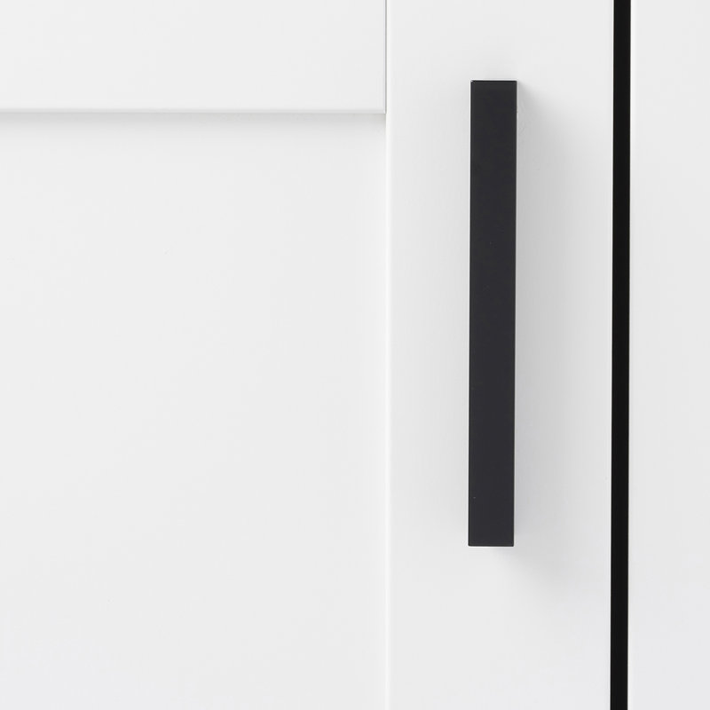 Flat Onyx Aluminum Modern Cabinet Handles, 10-Pack