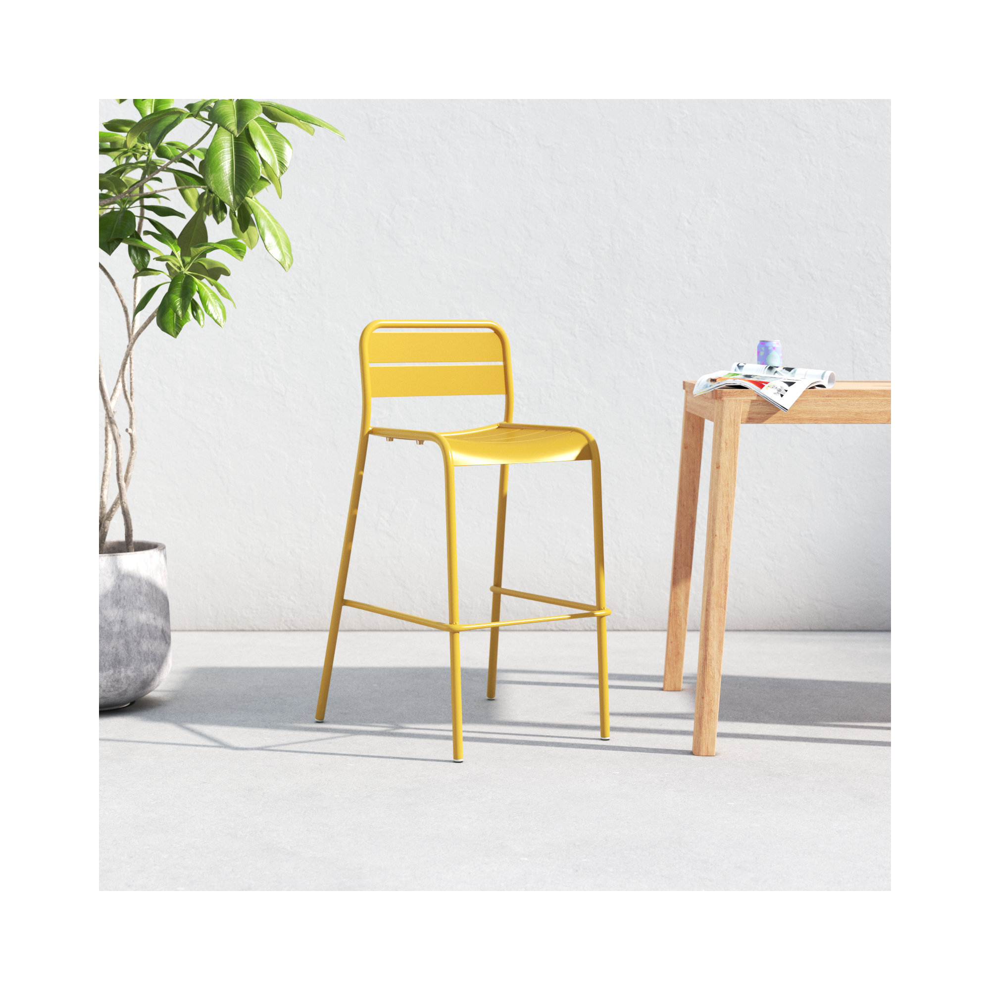 Kapri 41'' Outdoor Bar Stool, Saffron