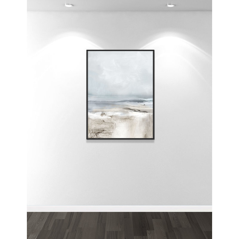 Coucher de soleil reflets - Reproduction de la version portrait par Luna Mavis, Noir, H 41,5 po x l 31,5 po