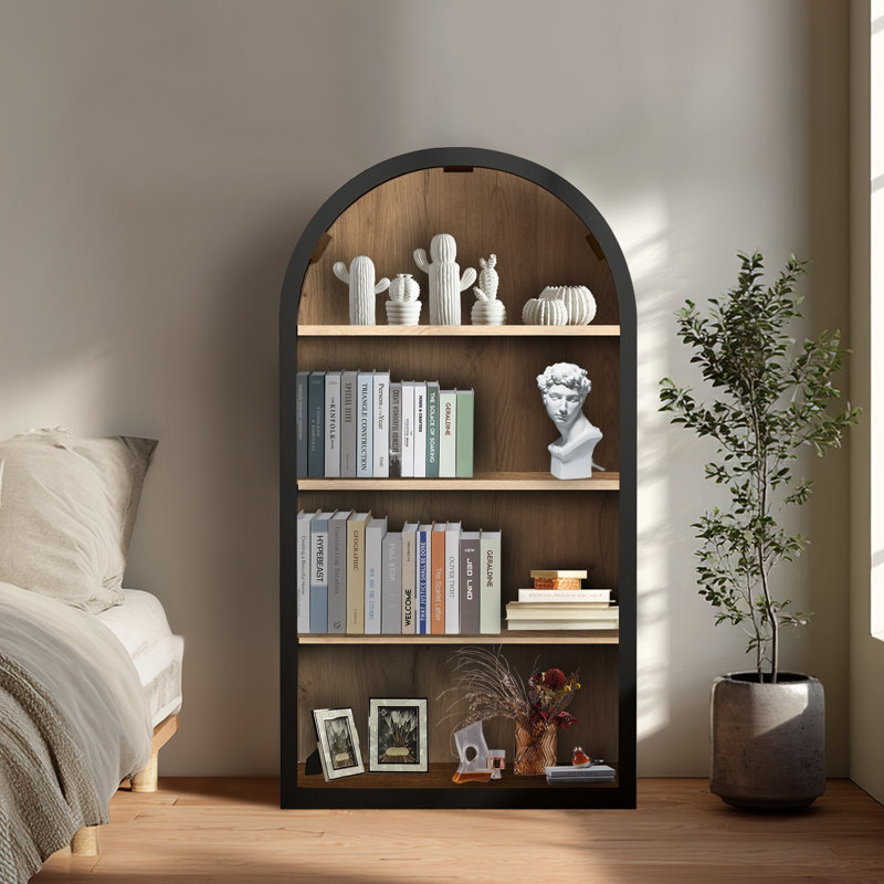 Bibliothèque arquée à 4 niveaux avec bibliothèque arquée noire