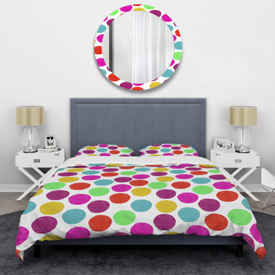 Multicolor Circle Pattern Polyester Dots Duvet Cover