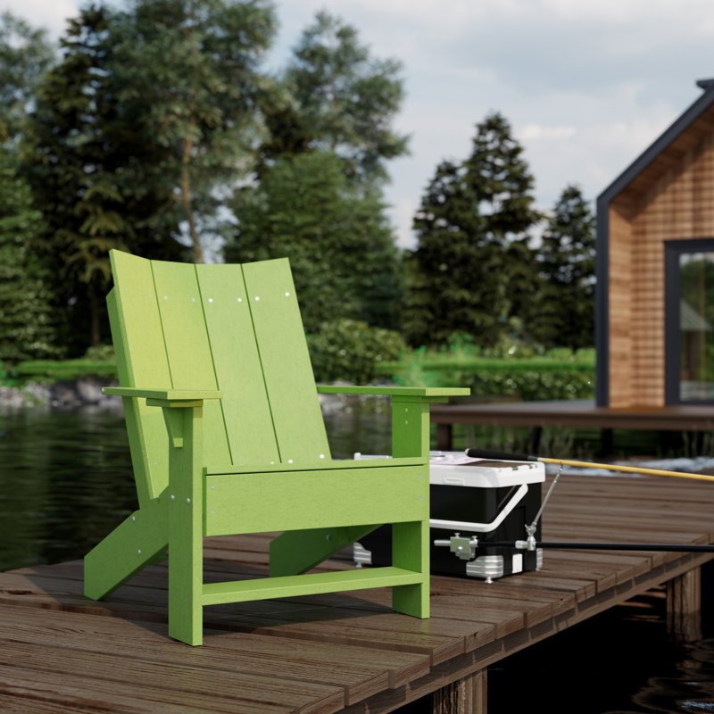 Contemporary Adirondack Chair, Lime Green