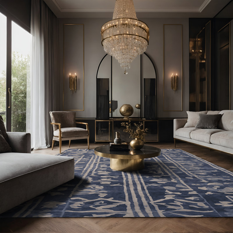 Tapis gris soyeux et moelleux, Rectangle 8 pi x 12 pi