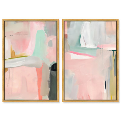Blush & Meadow Serenity Canvas Print Livingroom Wall Art Set by Art Remedy, Black Frame, 10 x 15