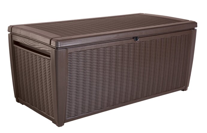Keter Sumatra 135 Gallon Large Durable Resin Outdoor Storage Deck Box For Furniture and Supplies