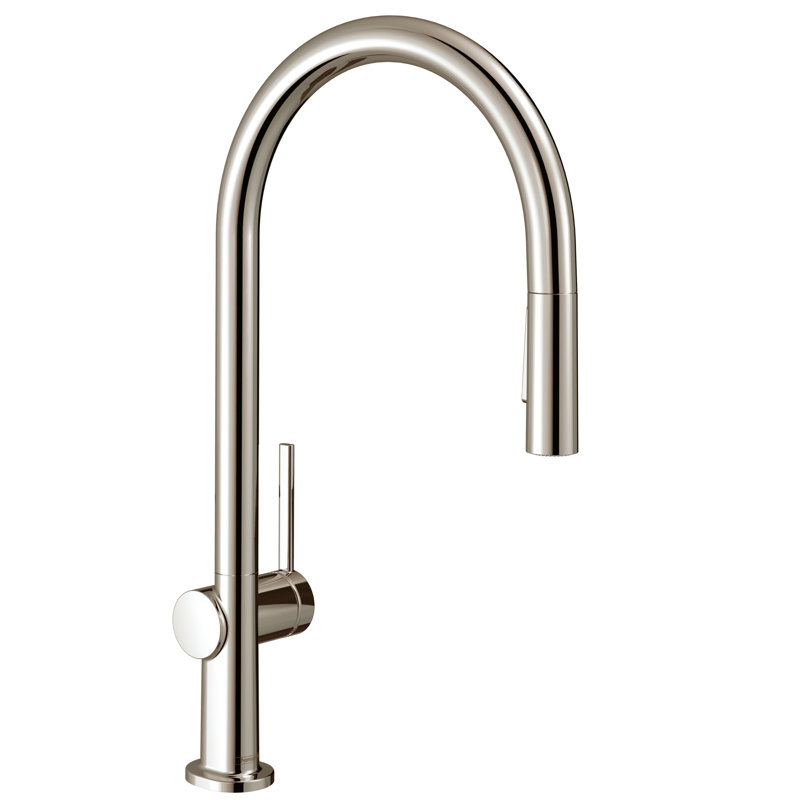 Robinet de cuisine hansgrohe Talis N HighArc, rétractable à 2 jets de style O, 1,75 gal / min, Nickel poli
