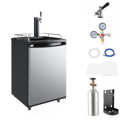 Compact Single Tap Kegerator Refrigerator  92L 3.3 Cu.ft Beer and Beverage Cooler  Imitation Stainless Steel Door  Ideal for Home Bar, Parties, Sma | Fridge.com