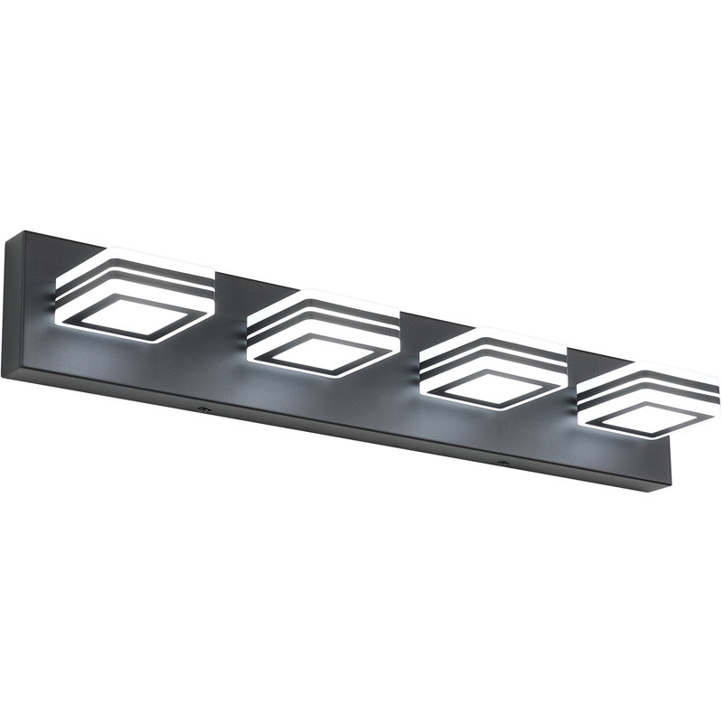 Luminaire de salle de bain noir 4 lumières SOLFART, Gris