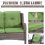 Ensemble de mobilier d'extérieur en osier 4 pièces avec coussin vert en osier 4 pièces-1343548455