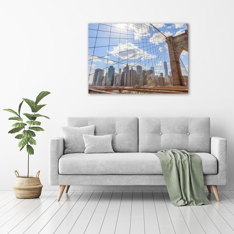 The Bridge Of New York - No Frame Print on Glass