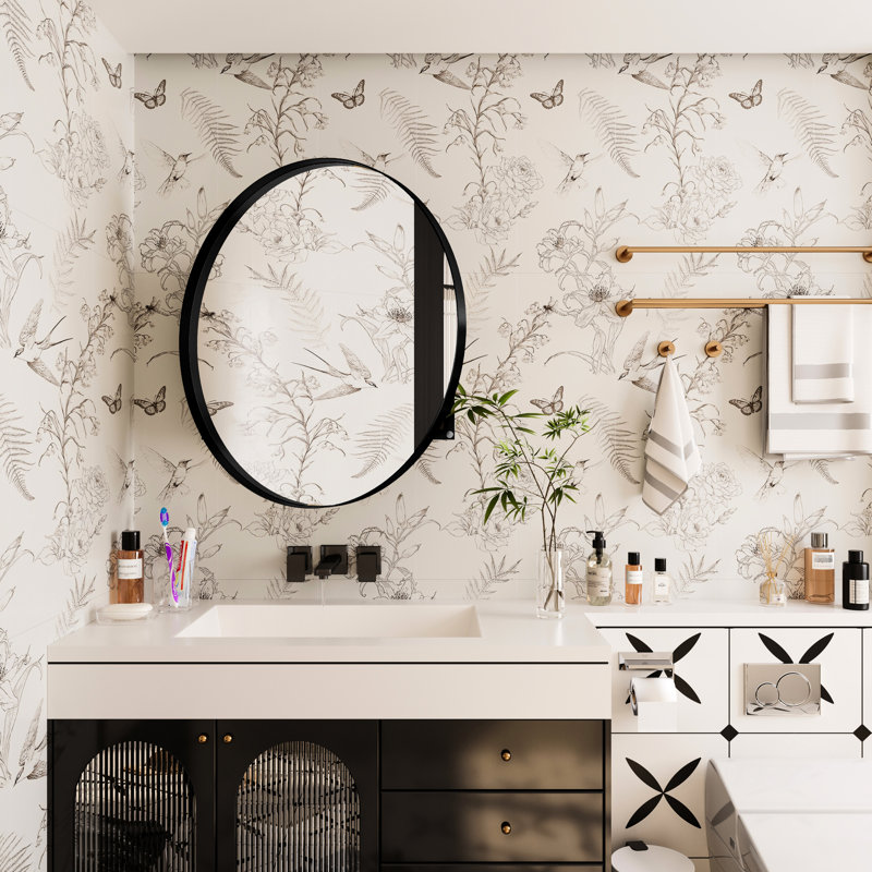 Armoire de salle de bain 31,5 pouces en métal noir mat avec miroir et tablettes réglables