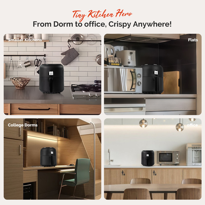 2.8qt Air Fryer, Dial Touch Control Temp & Time, Nonstick Basket Dishwasher Safe, Fast Cooking, Reheat Leftover, Small Air Fryers For 1-2 People, Suitable For Dorm Office Apartment