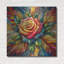  «Stain Glass Flower 2» par Rey Klimt, art mural en métal, 36 po x 36 po-510022150