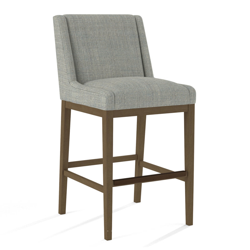 Upholstered Stool, Salvador Butter, Weathered Gray