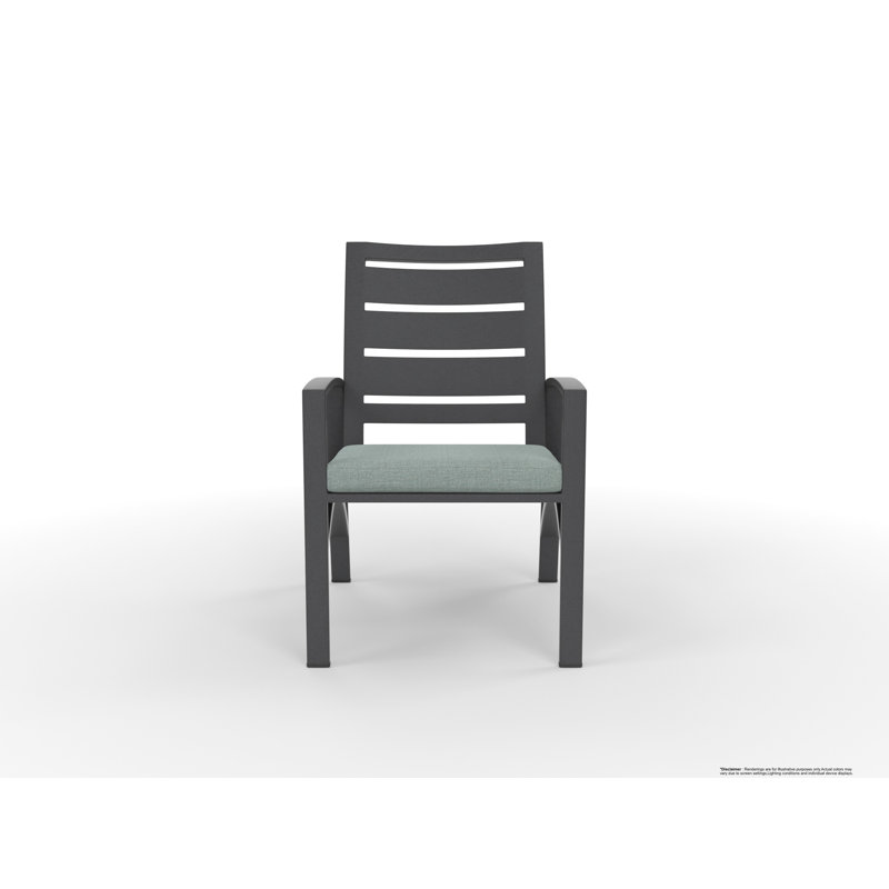 Outdoor Dining Armchair, Harris Stone, Carbon Black