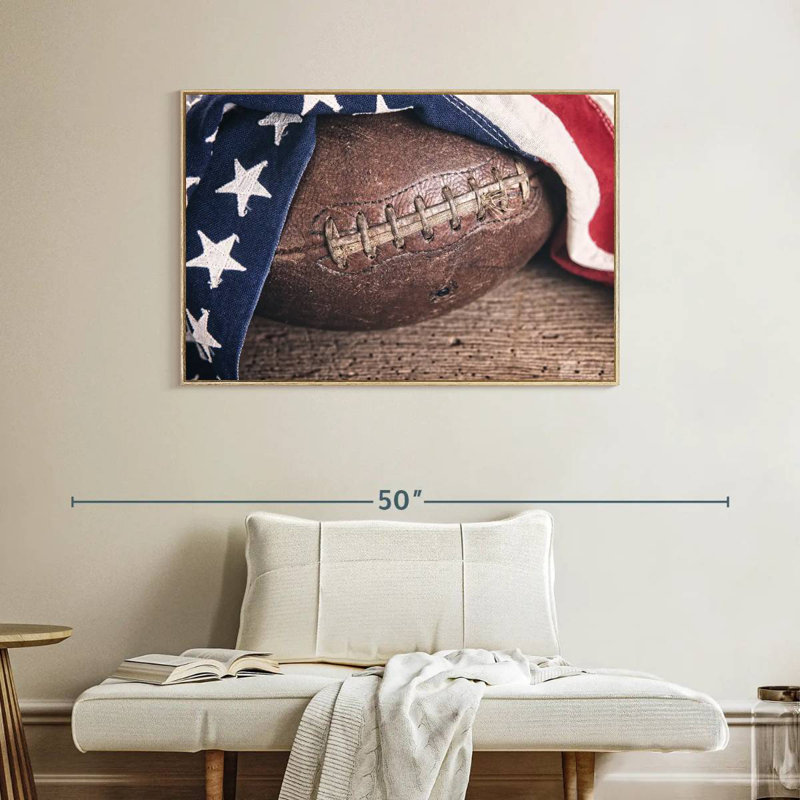 Drapeau américain, Cadre flottant en bois naturel, 40 po x 27 po