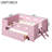 Wood Twin Size Platform Bed with Guardrail and Drawer, Pink-1955748669-1955748658