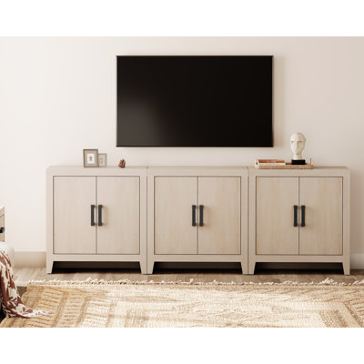 Farmhouse TV Stand For Tvs Up To 85 Inch, Rustic Wood Entertainment Center & Media Console With 6 Storage Doors, Accent Cabinet For Living Room, Hallw by Latitude Run