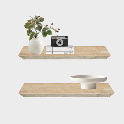 Chikita 2 Piece Rubberwood Floating Shelf
